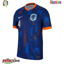 Camiseta Países Bajos Virgil van Dijk #4 Visitante Equipación Eurocopa 2024 manga corta